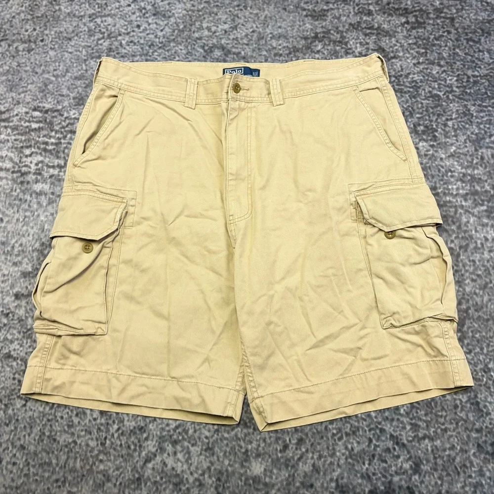 Polo Ralph Lauren Cargo Shorts Chino Mens 40 Tan Khaki Preppy Utility Outdoor